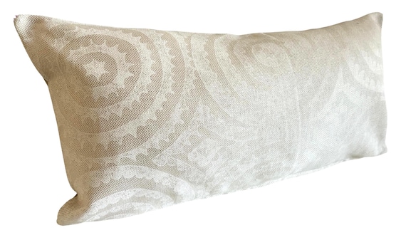 Sanderson Geometric Linen Natural Bolster Cushion Cover