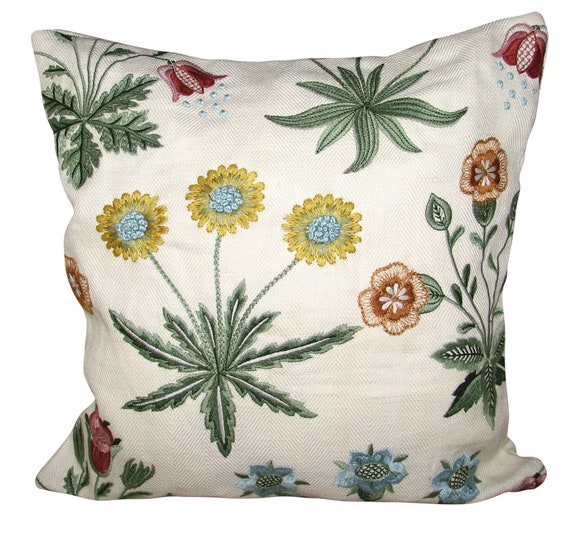 William Morris Daisy Embroidery Cushion Cover