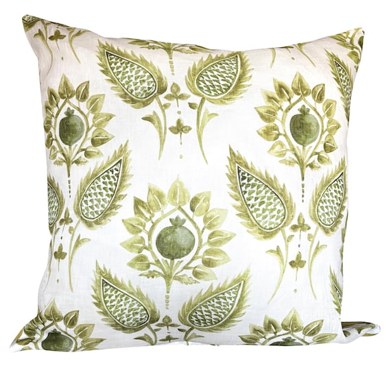 William Yeoward Medici Flower Sage Green Cushion Cover