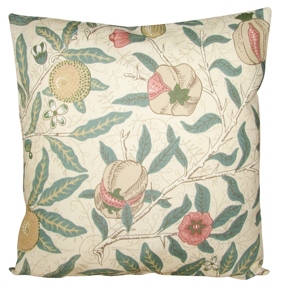 William Morris Fruit Ivory & Teal Cushion Cover