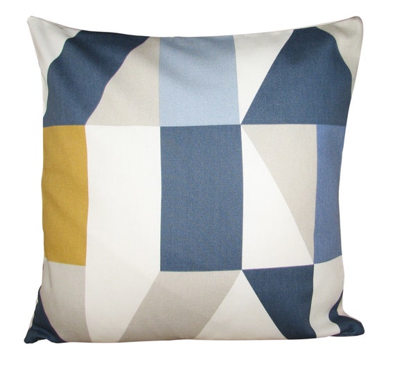 Scion Nuevo Indigo, Slate & Satsuma Geometric Cushion Cover