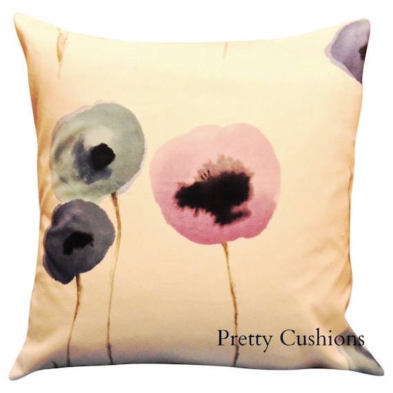 Sanderson Poppies Blue Cushion Cover 16''