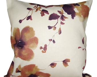 Sanderson Mandarin Flowers Burgundy Cushion Cover