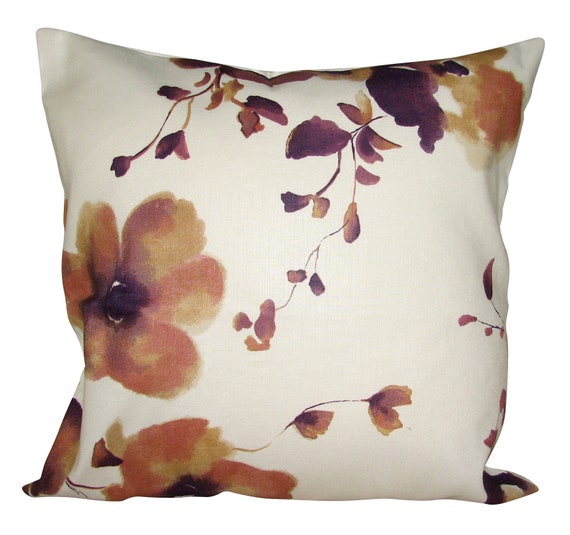 Sanderson Mandarin Flowers Burgundy Cushion Cover