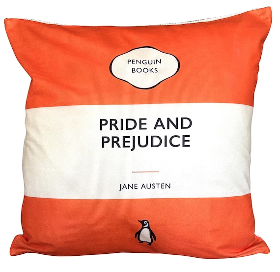 Pride and Prejudice Penguin Vintage Classics Orange Retro Cushion Cover