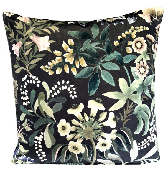 Designers Guild Ikebana Velvet Graphite Cushion Cover