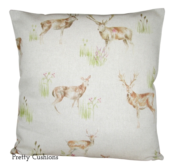 Voyage Deer Forest Linen Cushion Cover