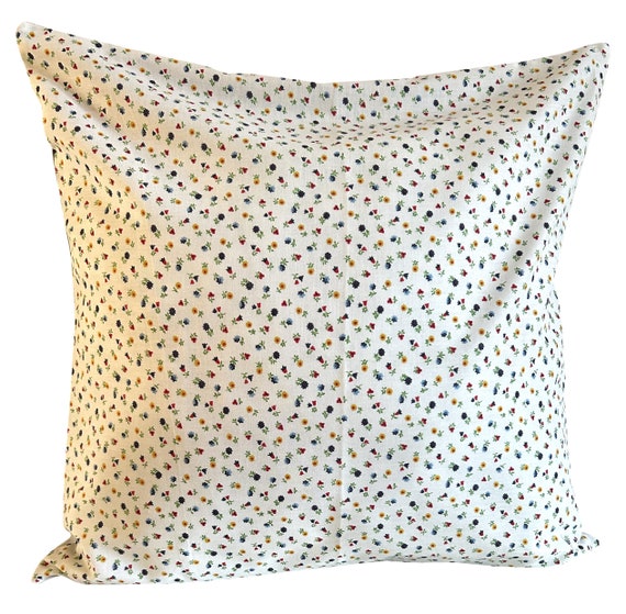 Pretty Ditsy Posy Floral Blue Cotten Cushion Cover