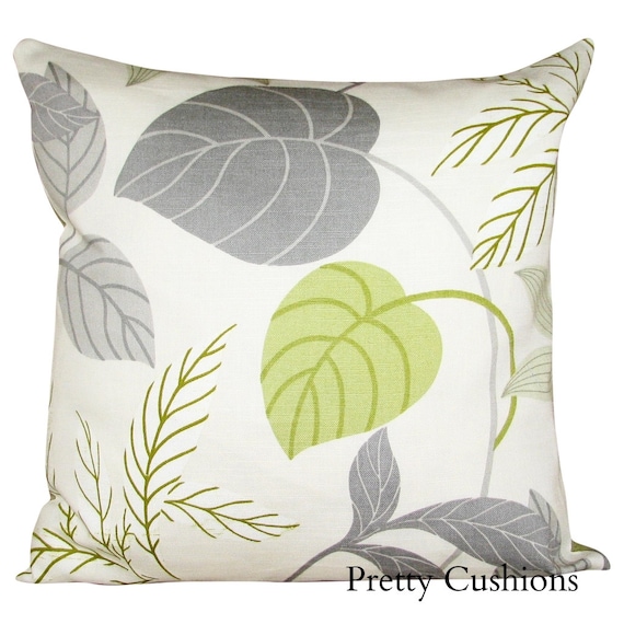 Sanderson Folia Lime & Charcoal Cushion Cover