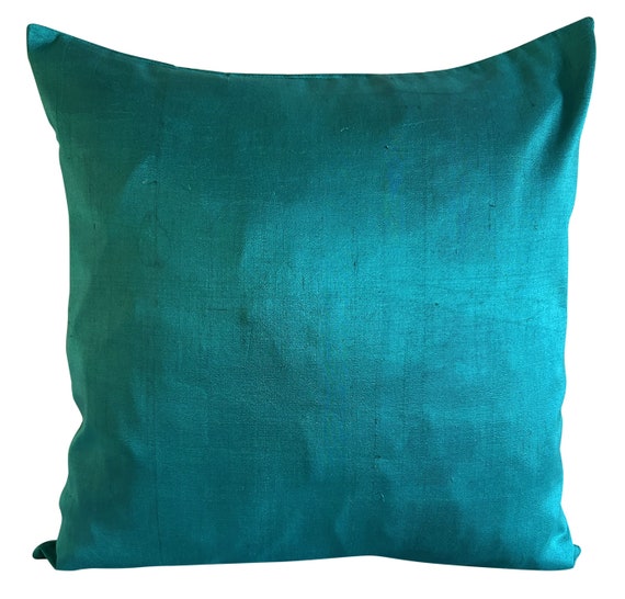 Designers Guild Pure Silk Dupion Plain Turquoise Cushion Cover