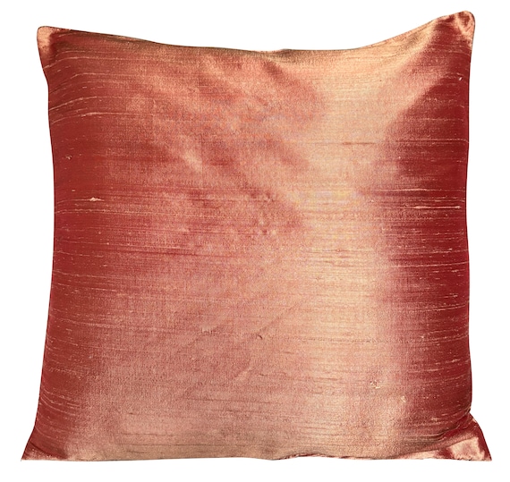 Designers Guild Pure Silk Dupion Plain Rust Orange Cushion Cover