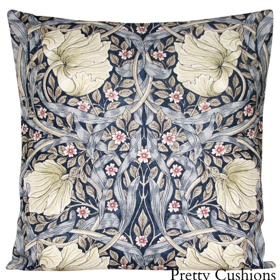 William Morris Pimpernel Indigo & Hemp Archive Cushion Cover