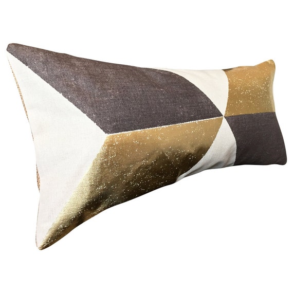 Pierre Frey Kubus Geometric Gold Bolster Cushion Cover