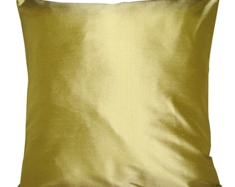 Designers Guild Pure Silk Dupion Plain Olive Cushion Cover