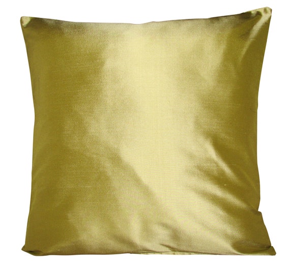 Designers Guild Pure Silk Dupion Plain Olive Cushion Cover