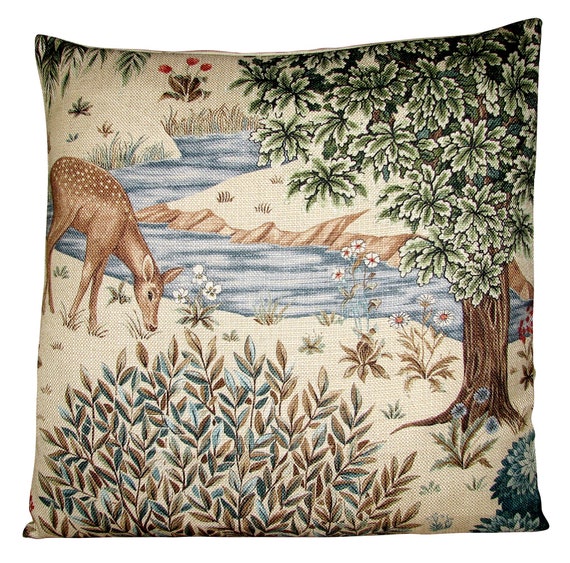 William Morris The Brook Tapestry Linen Cushion Cover