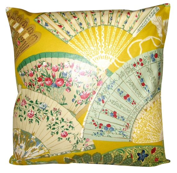 Sanderson Lady Windermere's Fan Vintage Antique Sateen Cushion Cover