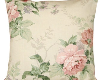 Sanderson Rosamund Pink Floral Vintage Cushion Cover