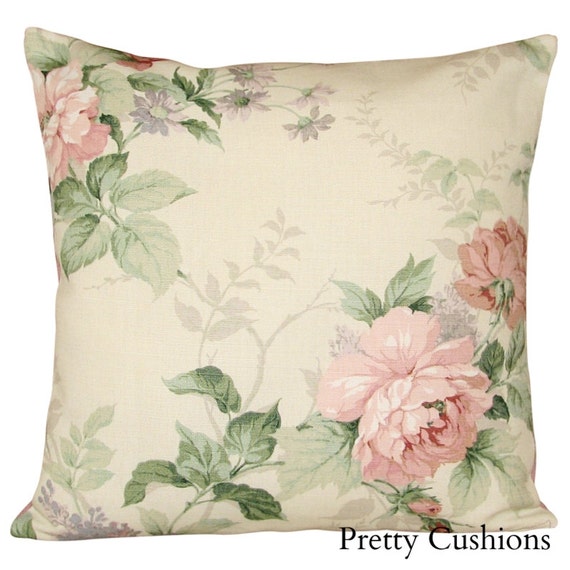 Sanderson Rosamund Pink Floral Vintage Cushion Cover