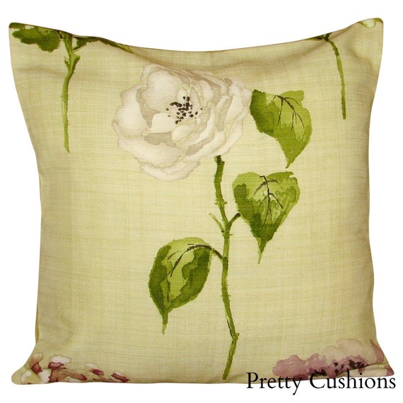 Sanderson Hana Green Floral Cushion Cover