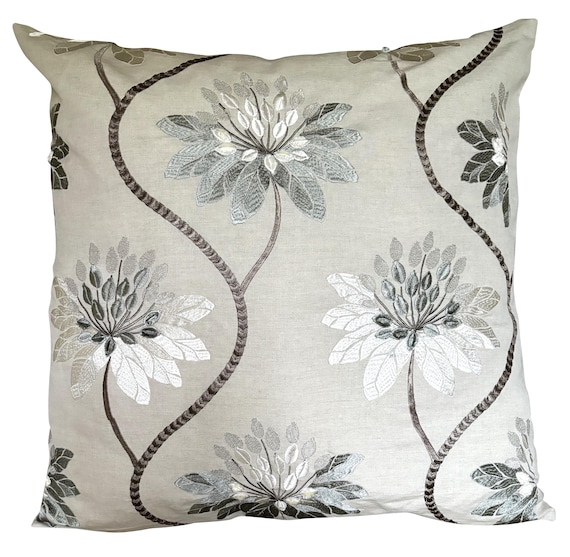 Harlequin Eloise Mink Embroidery Linen Cushion Cover