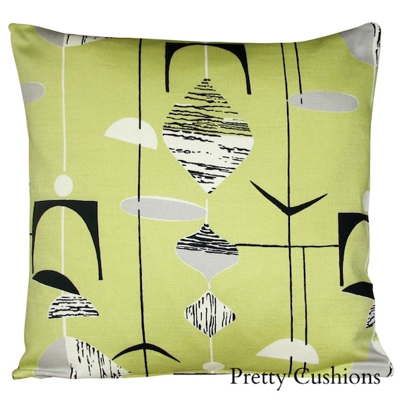 Sanderson Mobiles Citrus & Black Abstract Atomic Retro Cushion Cover