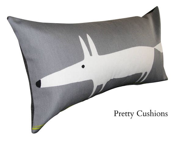 Scion Mr Fox Charcoal & Lime Bolster Cushion Cover