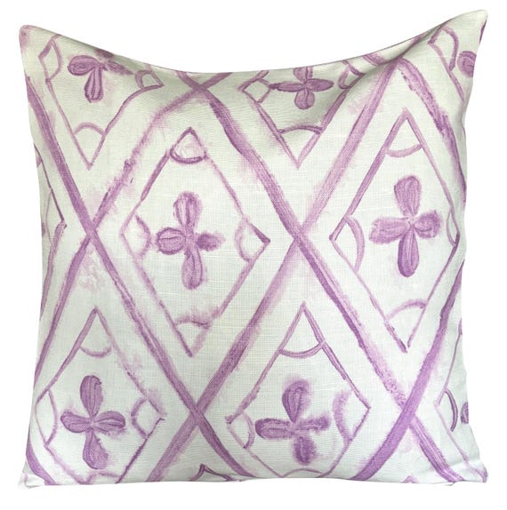 Designers Guild Tasuki Lilac Linen Cushion Cover