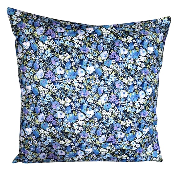 Pretty Makower Ditsy Posy Floral Blue Cotton Cushion Cover