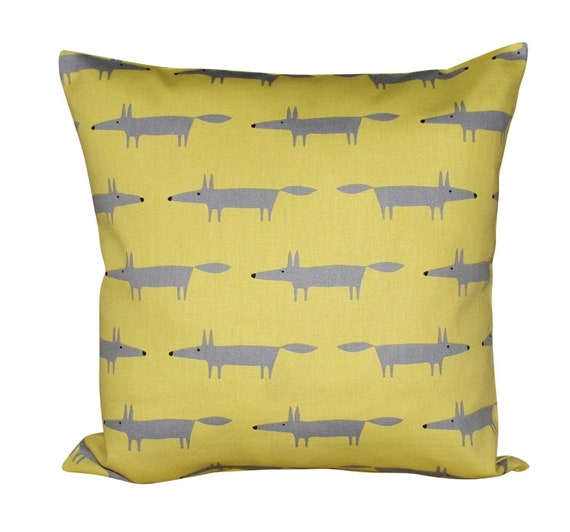 Scion Little Fox Sunflower Yellow Cushion Cover