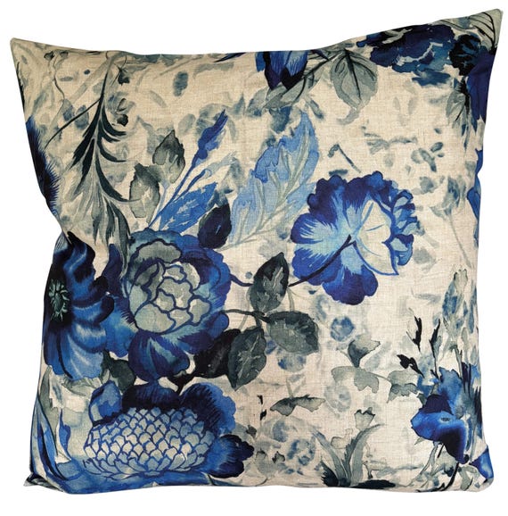 Designers Guild Hirigana Indigo Blue Large Cushion Cover