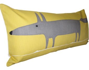 Scion Mr Fox Yellow Bolster Cushion Cover