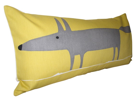 Scion Mr Fox Yellow Bolster Cushion Cover