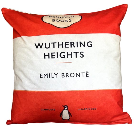 Wuthering Heights Bronte Penguin Vintage Classics Orange Retro Cushion Cover