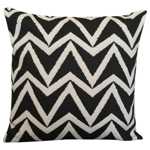 Scion Dhurrie Jet Black Chevron Cushion Cover