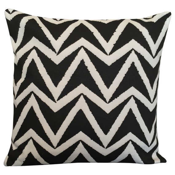 Scion Dhurrie Jet Black Chevron Cushion Cover