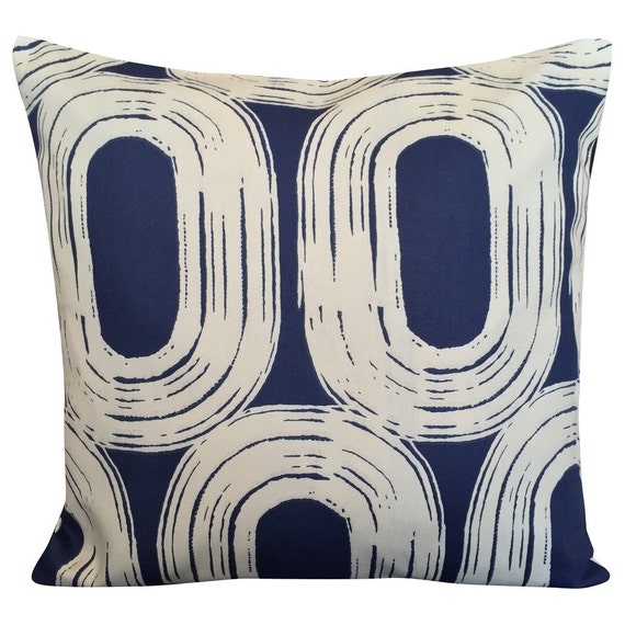 Scion Loop Indigo Blue Geometric Cushion Cover