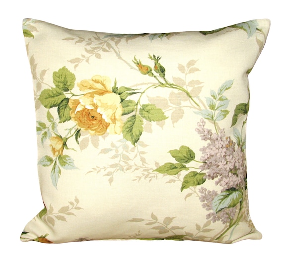 Sanderson Rosamund Yellow Floral Vintage Cushion Cover