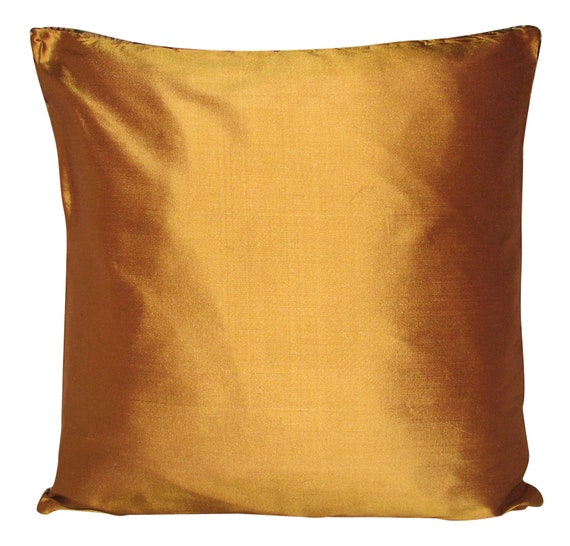 Designers Guild Pure Silk Dupion Plain Dark Caramel Cushion Cover