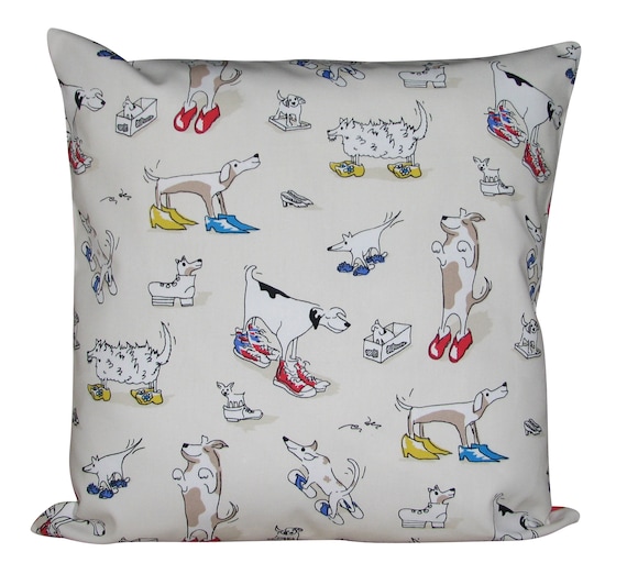 Sanderson Dogs in Clogs Cream Cushion Cover