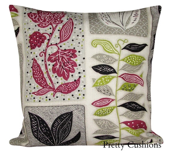 Sanderson Seaweed Lime and Blackcurrant Cushion Cover