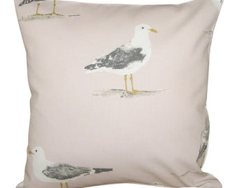 Sanderson Shore Birds Blush Pink Cushion Cover