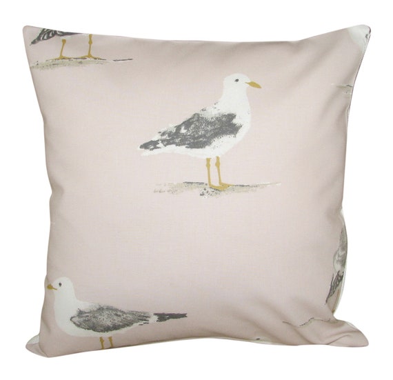 Sanderson Shore Birds Blush Pink Cushion Cover
