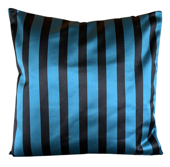 Ralph Lauren Courtside Stripe Blue Satin Cushion Cover
