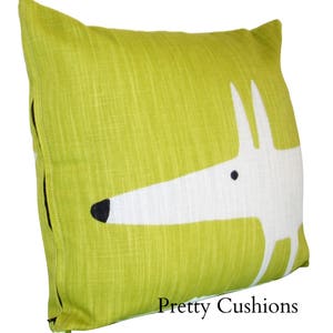 Funda de cojín Scion Mr Fox Kiwi verde 12''
