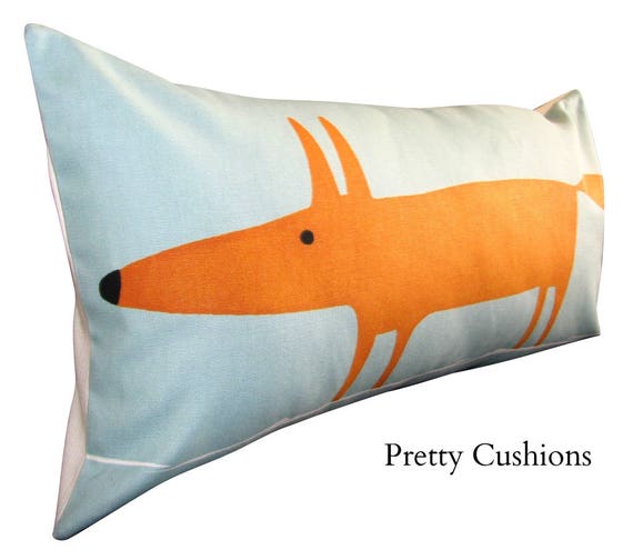 Scion Mr Fox Blue Bolster Cushion Cover