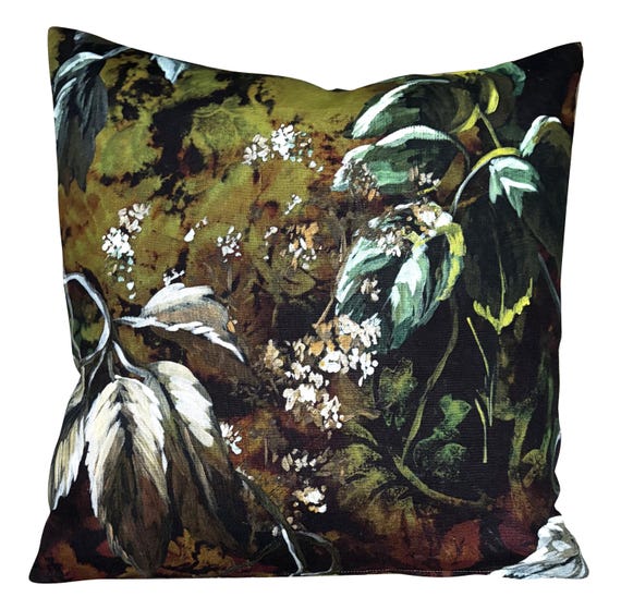 Designers Guild Jangal Moss Green Linen Cushion Cover