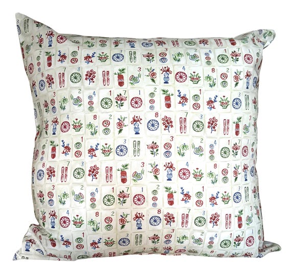 Pretty Cushions Mahjong Tiles Ivory Cushion Cover