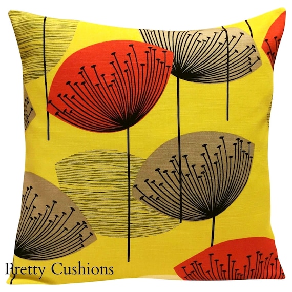 Sanderson Dandelion Clocks Yellow & Red Cushion Cover