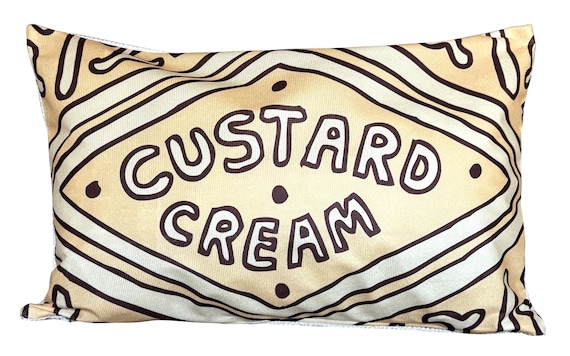 Custard Cream Biscuit Cookie Cushion with Pad